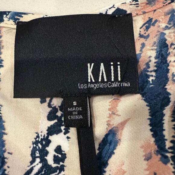 Kaii LosAngeles Animal Print LongSleeve Surplice TieBlouse Womens Small FauxWrap - Picture 5 of 10